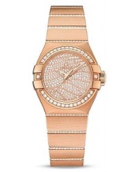 Omega Constellation  Automatic Women's Watch, 18K Rose Gold, Diamond Pave Dial, 123.55.27.20.55.006