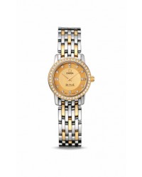 Omega De Ville  Quartz Small Women's Watch, 18K Yellow Gold, Champagne & Diamonds Dial, 413.25.22.60.58.001