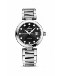 Omega De Ville Ladymatic  Automatic Women's Watch, Stainless Steel, Black & Diamonds Dial, 425.30.34.20.51.001