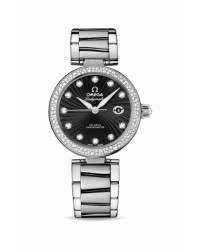 Omega De Ville Ladymatic  Automatic Women's Watch, Stainless Steel, Black & Diamonds Dial, 425.35.34.20.51.001