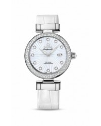 Omega De Ville Ladymatic  Automatic Women's Watch, Stainless Steel, Mother Of Pearl & Diamonds Dial, 425.38.34.20.55.001