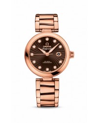 Omega De Ville Ladymatic  Automatic Women's Watch, 18K Rose Gold, Brown & Diamonds Dial, 425.60.34.20.63.001
