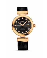 Omega De Ville Ladymatic  Automatic Women's Watch, 18K Yellow Gold, Black & Diamonds Dial, 425.63.34.20.51.002