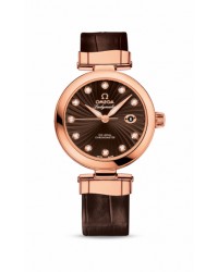 Omega De Ville Ladymatic  Automatic Women's Watch, 18K Rose Gold, Brown & Diamonds Dial, 425.63.34.20.63.001