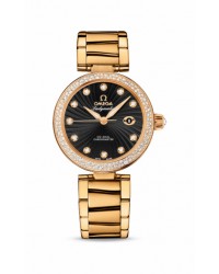 Omega De Ville Ladymatic  Automatic Women's Watch, 18K Yellow Gold, Black & Diamonds Dial, 425.65.34.20.51.002