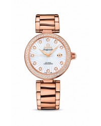 Omega De Ville Ladymatic  Automatic Women's Watch, 18K Rose Gold, Mother Of Pearl & Diamonds Dial, 425.65.34.20.55.001