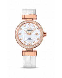 Omega De Ville Ladymatic  Automatic Women's Watch, 18K Rose Gold, Mother Of Pearl & Diamonds Dial, 425.68.34.20.55.001