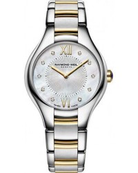 Raymond Weil Noemia  Quartz Women's Watch, Stainless Steel & Yellow Gold, Mother Of Pearl & Diamonds Dial, 5127-STP-00985