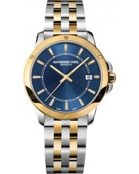 Raymond Weil Tango  Quartz Men's Watch, Steel & Yellow Gold Plated, Blue Dial, 5591-STP-50001