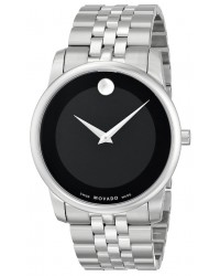 Movado Museum  Quartz Men's Watch, Stainless Steel, Black Dial, 606504