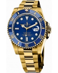 Rolex Submariner Date  Automatic Men's Watch, 18K Yellow Gold, Blue Dial, 116618LB