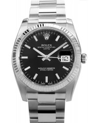 Rolex Date 34  Automatic Women's Watch, Stainless Steel, Black Dial, 115234-BLK