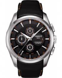 Tissot Couturier  Chronograph Automatic Men's Watch, Stainless Steel, Black Dial, T035.627.16.051.01