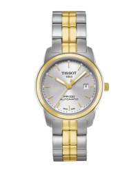 Tissot PR100  Quartz Women's Watch, Gold Plated, Silver Dial, T049.307.22.031.00