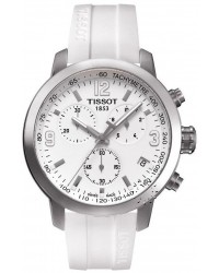 Tissot PRC200  Chronograph Quartz Men's Watch, Stainless Steel, White Dial, T055.417.17.017.00