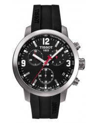 Tissot PRC200  Chronograph Quartz Men's Watch, Stainless Steel, Black Dial, T055.417.17.057.00