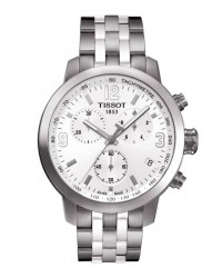 Tissot PRC200  Chronograph Quartz Men's Watch, Stainless Steel, White Dial, T055.417.11.017.00