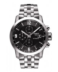 Tissot PRC200  Chronograph Automatic Men's Watch, Stainless Steel, Black Dial, T055.427.11.057.00