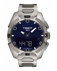 Tissot T Touch  Chronograph LCD Display Quartz Men's Watch, Titanium, Blue Dial, T091.420.44.041.00