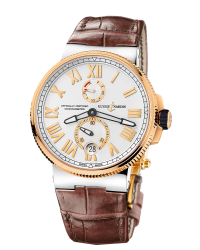 Ulysse Nardin Marine Chronometer  Automatic Men's Watch, Titanium & Rose Gold, Silver Dial, 1185-122/41
