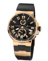 Ulysse Nardin Marine Chronometer  Automatic Men's Watch, 18K Rose Gold, Black Dial, 1186-122-3/42