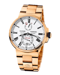 Ulysse Nardin Marine Chronometer  Automatic Men's Watch, 18K Rose Gold, White Dial, 1186-122-8M/40
