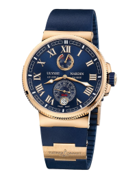 Ulysse Nardin Marine Chronometer  Automatic Men's Watch, 18K Rose Gold, Blue Dial, 1186-126-3/43