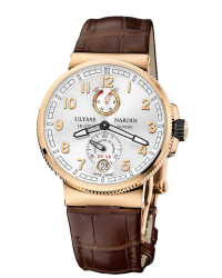 Ulysse Nardin Marine Chronometer  Automatic Men's Watch, 18K Rose Gold, White Dial, 1186-126/61