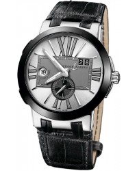 Ulysse Nardin Nifty / Functional  Automatic Men's Watch, Steel & Ceramic, Silver Dial, 243-00/421