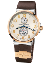 Ulysse Nardin Marine Chronometer  Automatic Men's Watch, Steel & 18K Rose Gold, White Dial, 265-66-3/60