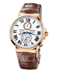 Ulysse Nardin Marine Chronometer  Automatic Men's Watch, 18K Rose Gold, White Dial, 266-67/40
