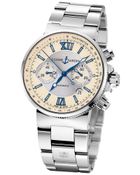 Ulysse Nardin Marine Chronometer  Automatic Men's Watch, Stainless Steel, Beige Dial, 353-66-7/314