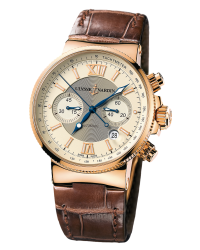 Ulysse Nardin Marine Chronometer  Automatic Men's Watch, 18K Rose Gold, Off White Dial, 356-66/354