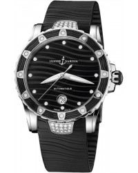 Ulysse Nardin Maxi Marine Diver  Automatic Women's Watch, Stainless Steel, Black & Diamonds Dial, 8153-180E-3C/12