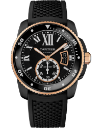 Cartier Calibre Diver  Automatic Men's Watch, Steel & DLC, Black Dial, W2CA0004