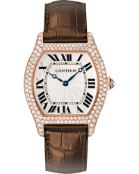 Cartier Tortue  Mechanical Women's Watch, 18K Rose Gold, Silver Dial, WA503951
