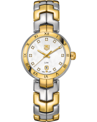 Tag Heuer Link  Quartz Women's Watch, 18K Yellow Gold, White & Diamonds Dial, WAT1453.BB0955