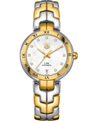 Tag Heuer Link  Automatic Women's Watch, 18K Yellow Gold, White Dial, WAT2351.BB0957
