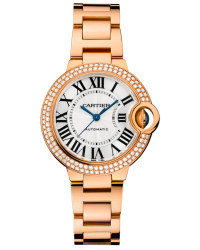 Cartier Ballon Bleu  Automatic Women's Watch, 18K Rose Gold, Silver Dial, WE902034