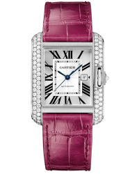 Cartier Tank Anglaise  Automatic Women's Watch, 18K White Gold, Silver Dial, WT100018