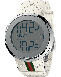 Gucci i-Gucci  Chronograph LCD Display Quartz Men's Watch, Stainless Steel, Grey Dial, YA114214