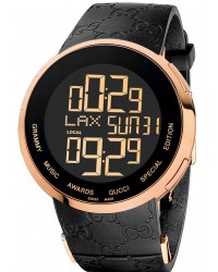 Gucci i-Gucci  Quartz Men's Watch, Gold Tone, Black Dial, YA114222