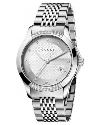 Gucci G-Timeless  Quartz Men's Watch, Stainless Steel, Silver Dial, YA126407