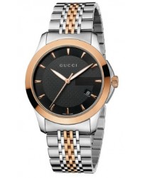Gucci G-Timeless  Quartz Men's Watch, Stainless Steel, Black Dial, YA126410