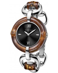 Gucci Bamboo  Quartz Women's Watch, Stainless Steel, Black Dial, YA132401