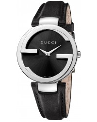 Gucci Interlocking  Quartz Women's Watch, Stainless Steel, Black Dial, YA133301