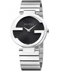 Gucci Interlocking  Quartz Women's Watch, Stainless Steel, Black Dial, YA133307